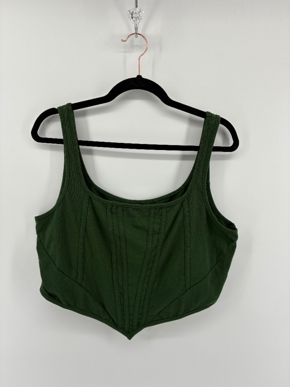 MASSIVE $10 SALE Green Crop Top Statement Cut